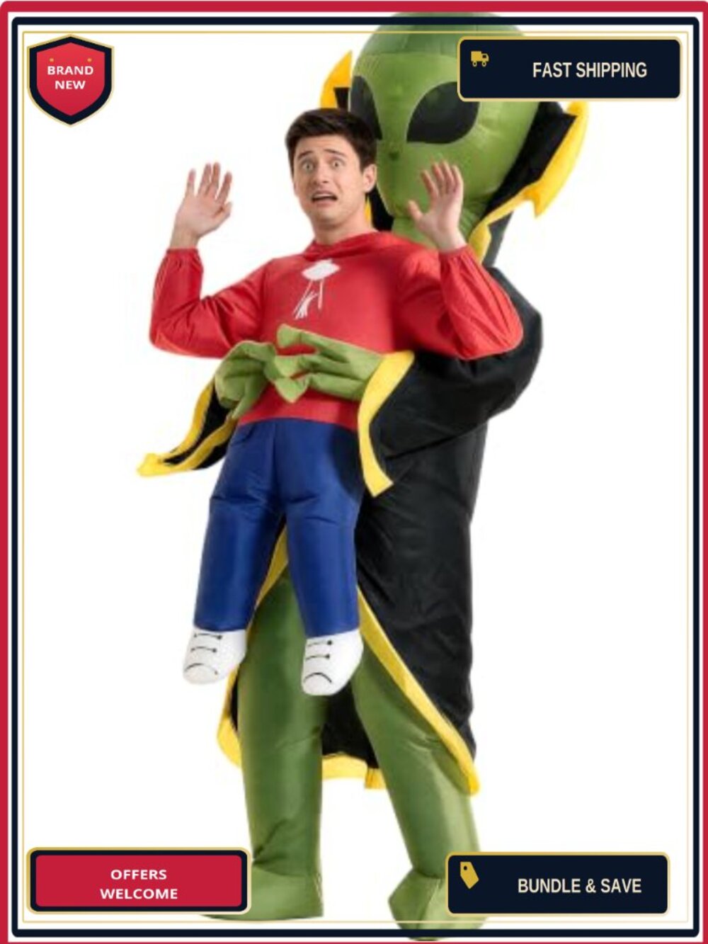 Adult Inflatable Alien Costume Blow Up Halloween Suit Cosplay